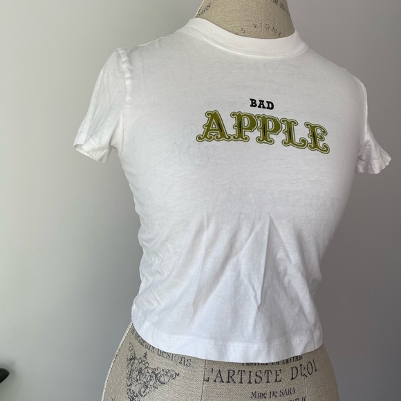 Aritzia Sunday Best - White 'Bad Apple' Graphic Tee - Picture 1 of 7